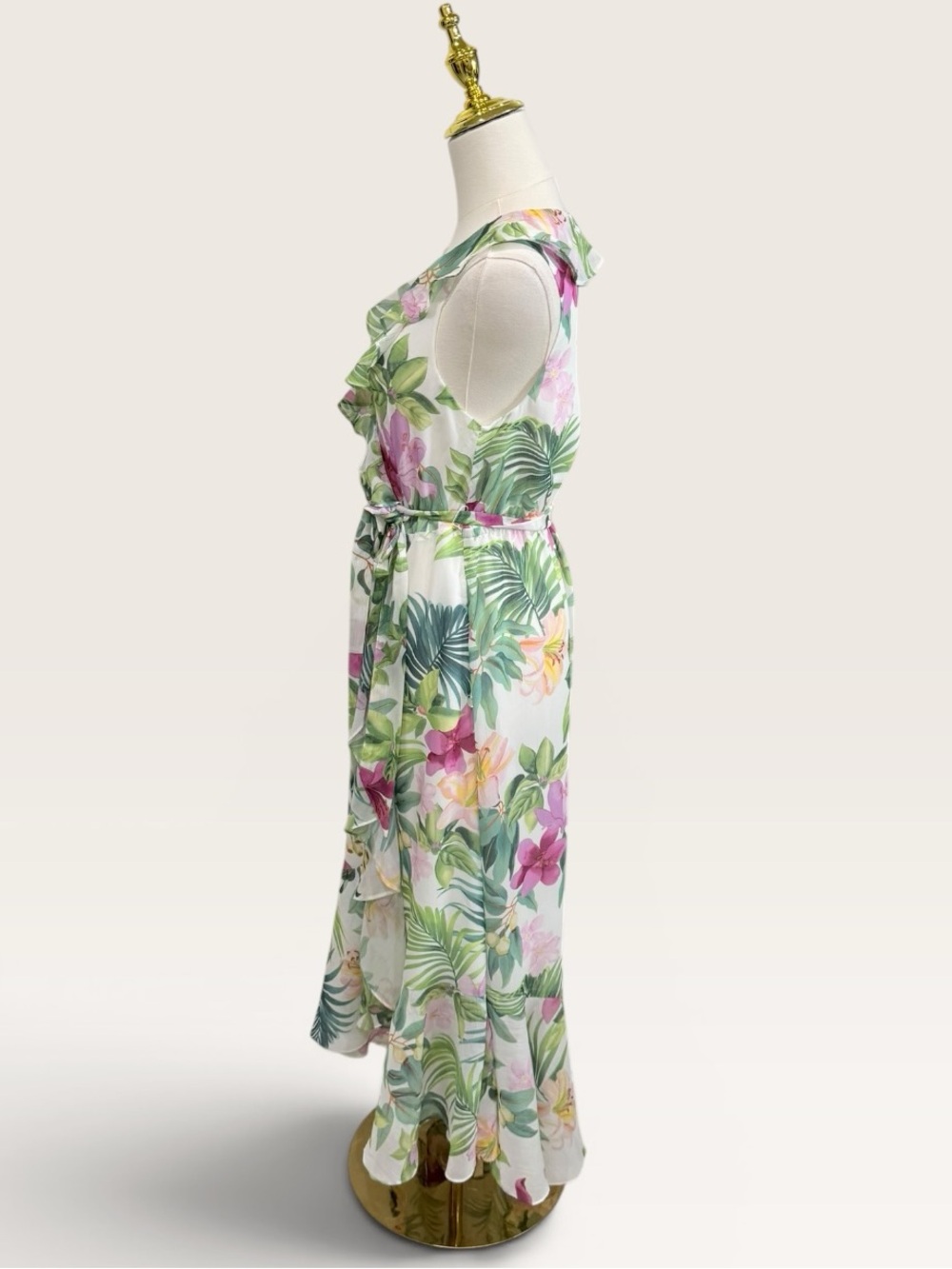 Tommy Bahama XS Tropical Bliss Printed Sleeveless Belted Dress White Multi NWT - Picture 6 of 15
